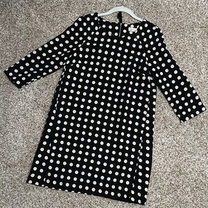 Elegant Black and White Polka Dot Dress